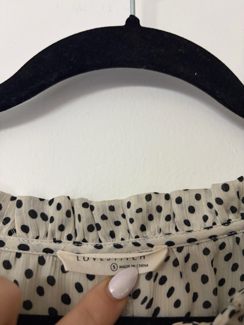 lovestitch Cream Polka Dot Long Sleeve Smocked Mini Dress - Picture 2 of 7